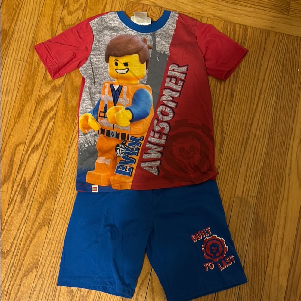 Red and Blue LEGO Pajama Set